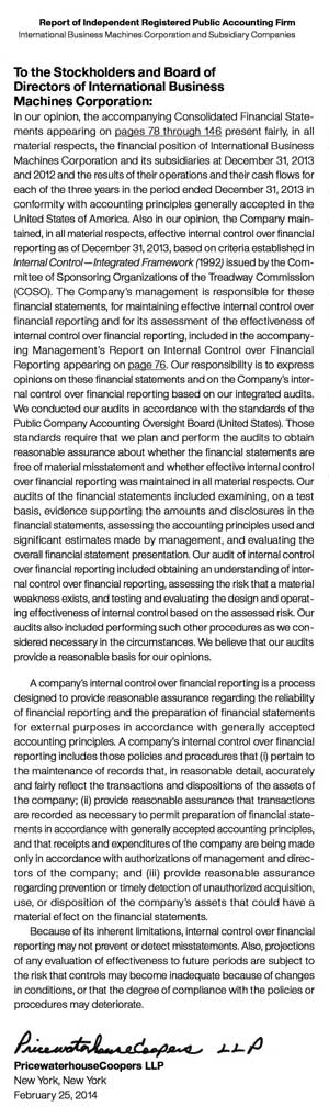 Auditors opinion must appear in the Annual Report.