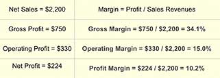 Profit margins are based on income statement figures