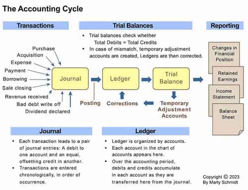 Accountants manage ledger posting, trial balances, and reporting of financial statements.