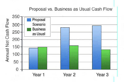 Cash flow statement structure that separates expenses from capital expenditures