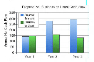 Cash flow statement structure that separates expenses from capital expenditures