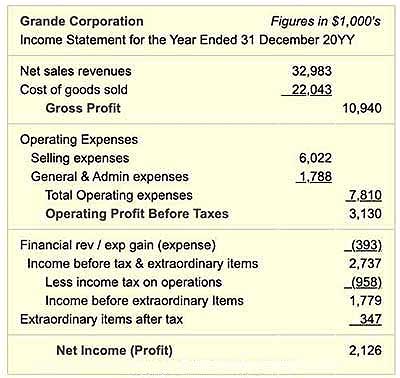 Simple Income Sstatement with sales revenue turnover Sales revenue turnover appears on the income statement.